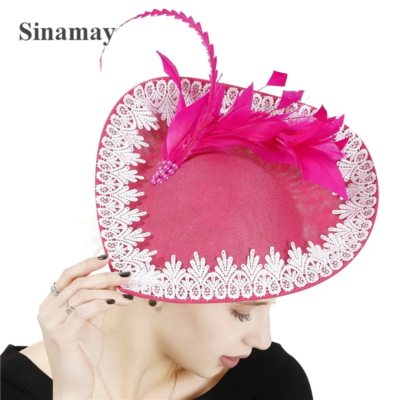 Formal Dress Kenducky Derby Big Fascinator Hat For Elegant Women Wedding Headwear Fancy Feather Party Hair Accessories Headband