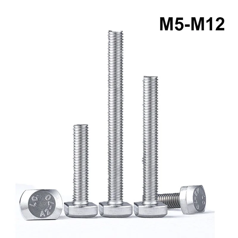 

M5 M6 M8 M10 M12 T Shape Punch Milling Machine Screw Threaded Rod Clamping Cap Bolt For T-Slot T-head bolts 304stainless steel