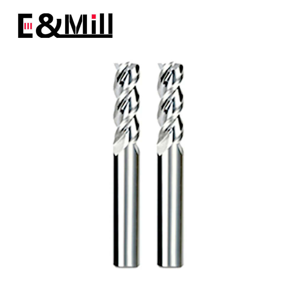 Fresa de acero de tungsteno HRC55 de 3 flautas para miroir de alto brillo, aleación de aluminio, centro de mecanizado especial de tres hojas