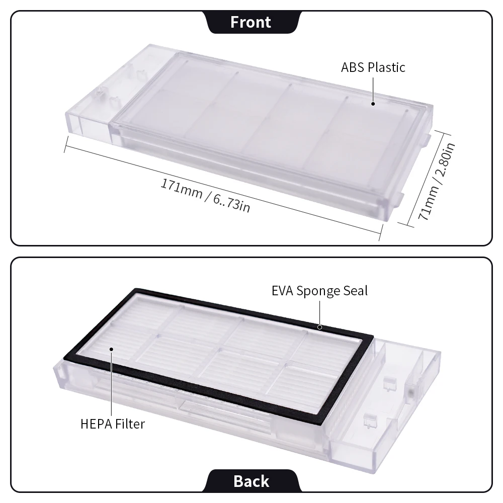 Filtro HEPA, cepillo lateral principal, mopa, bolsas de polvo, Compatible con XIAOMi ROIDMI EVE Plus, accesorios, piezas de repuesto