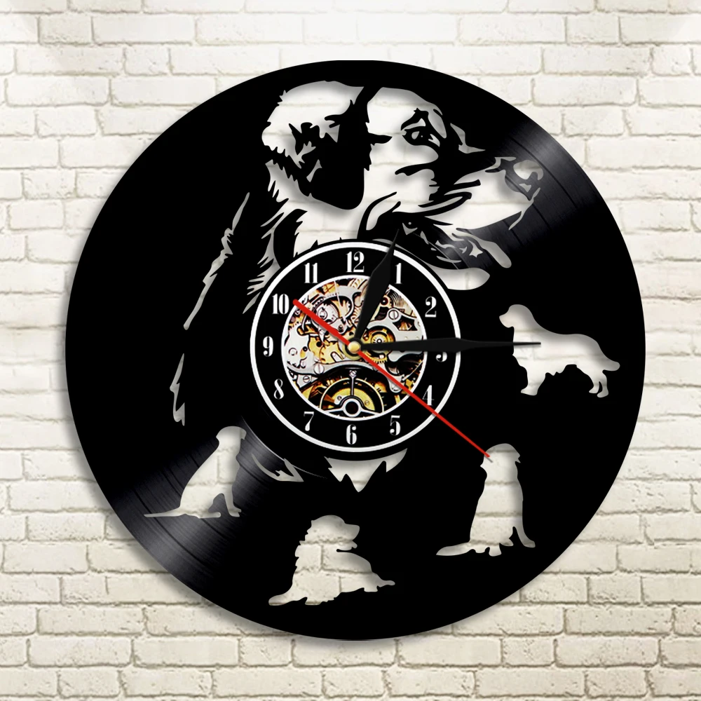 Labrador Wall Clock Golden Retriever Wall Decor Wall Clock Vinyl Record Wall Clock Dog Breeds Gift Retro Clock For Dogs Lovers