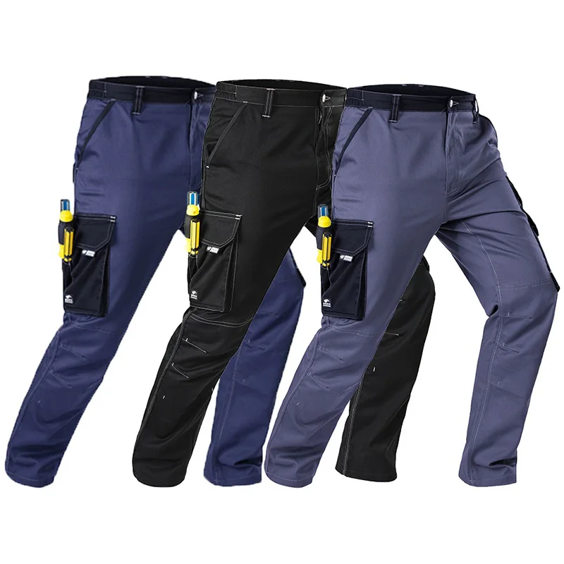 2022 High Quality Labor Protection Pants Craftsman Men Multi Pockets Trousers Mechanic Cargo Safety Protective Clothing M-4XL