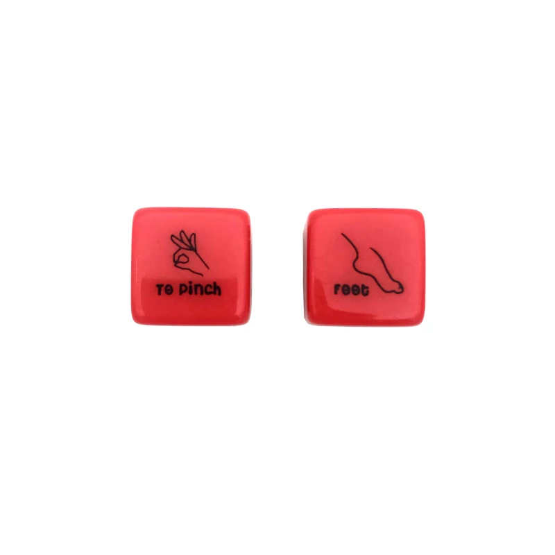 2Pcs/Pair 18Mm Dice Set Red Acrylic Club Party Dice Toy Couple Novelty Love Funny Punishment Gift Board Board Games