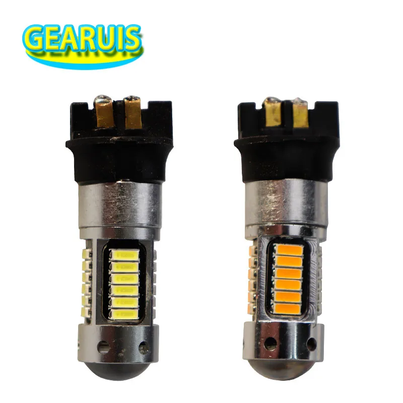 10pcs PW24W PWY24W Amber Xenon White 30 SMD 4014 Turn signal Lights LED Bulbs Daytime Running Light DRL For A3 A4 A5 Q3