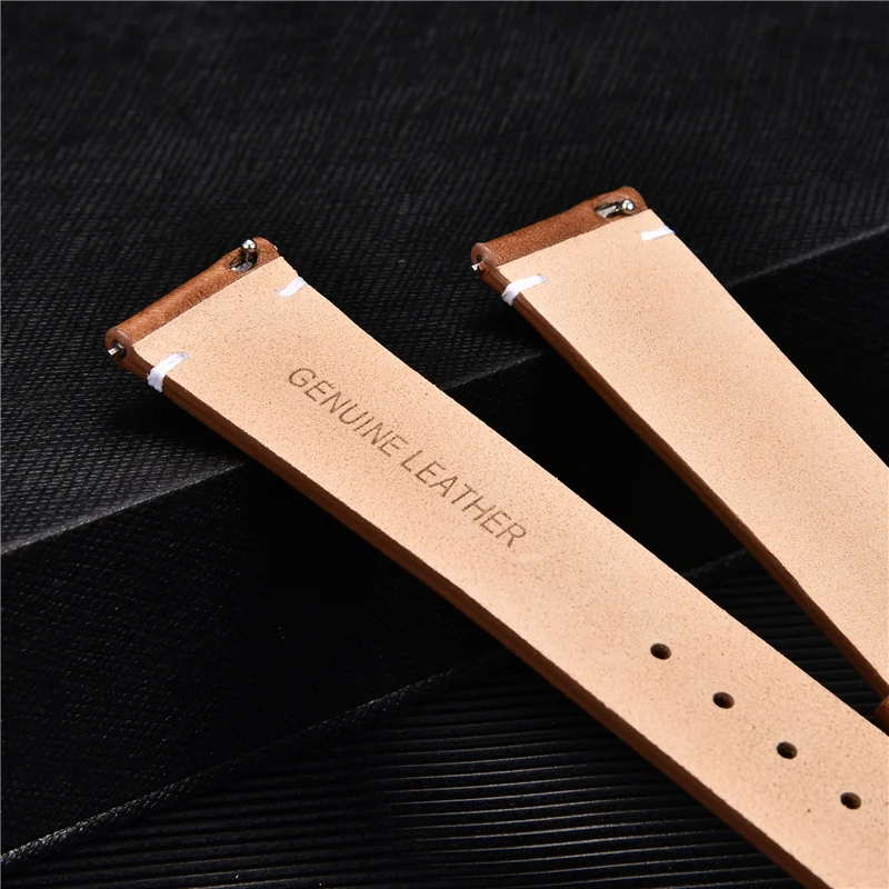 Ultra-thin Quick Release Leather Watchband 18mm 20mm 22m 24mm Bracelet Smart Watch Straps Soft Matte Wristwatch Band