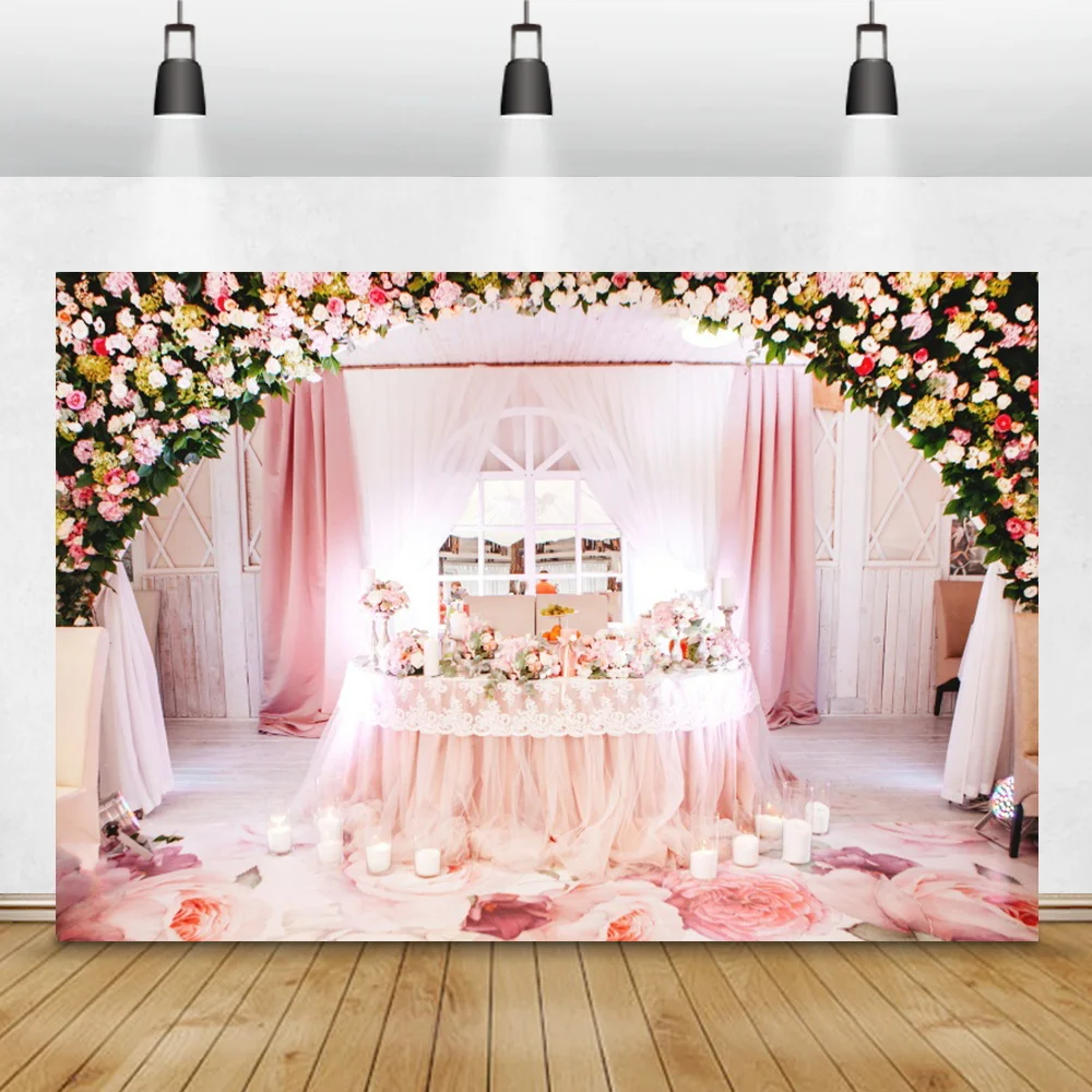 Laeacco Newborn Floral Photography Background Wedding Birthday Baby Shower Portrait Photocall Poster Photo Backdrop Photo Studio image 4