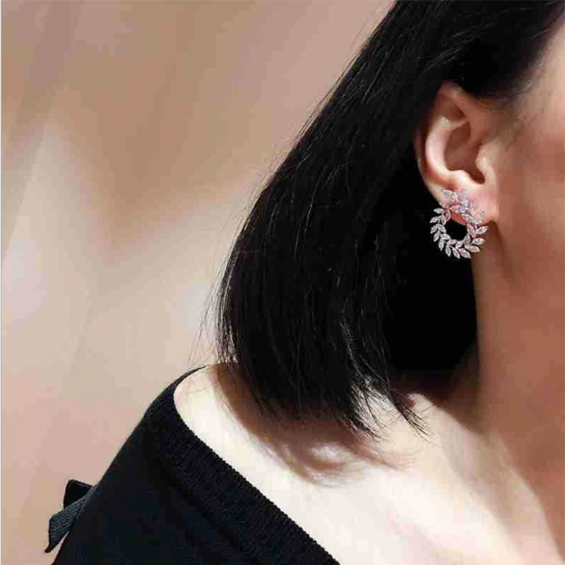 HUAMI   Fashion earrings leaf Earrings 2021 trend  Jewelry Luxury Wedding Party Girl's korean earrings Unusual Earrings