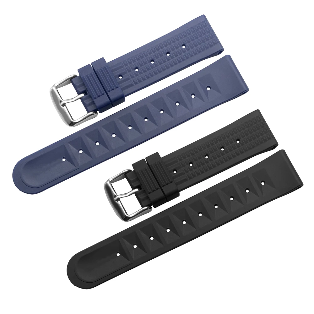 Watchband Silicone Rubber Band Men Sports Diving Black Strap For 62MAS Wristwatch Belt Watch Accessories Sport Watch