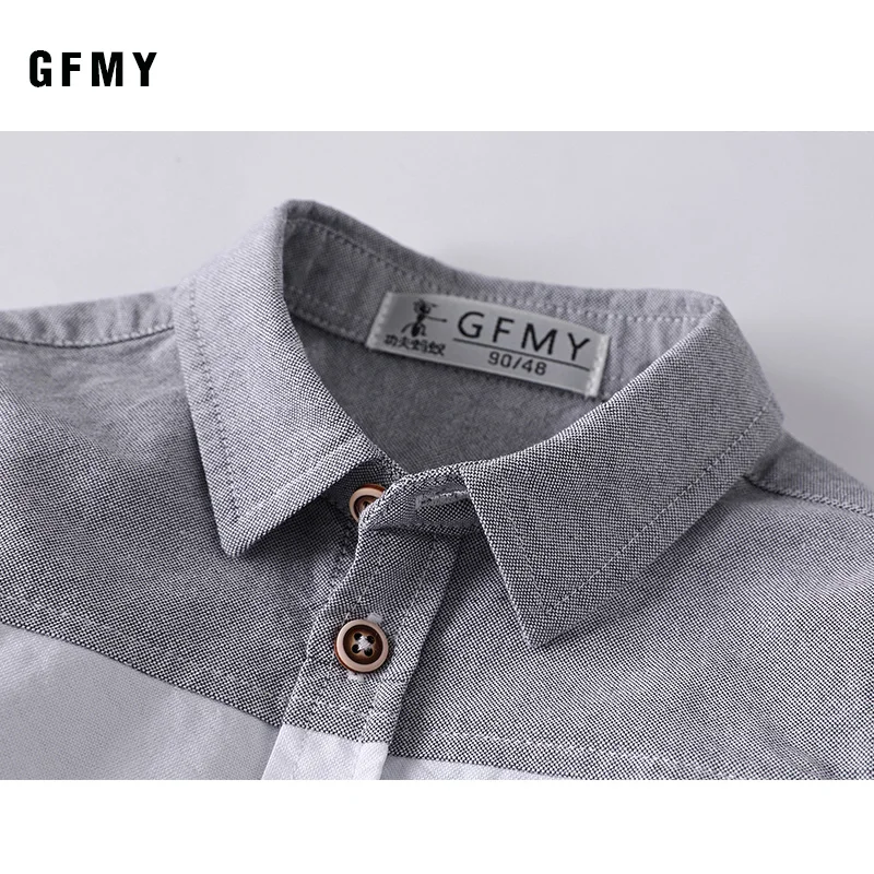 GFMY 2023 Spring 100% Oxford Textile Cotton Full Sleeve Embroidery Pattern Boys Shirt 3T-12T Splice Kid Casual Clothes 9012