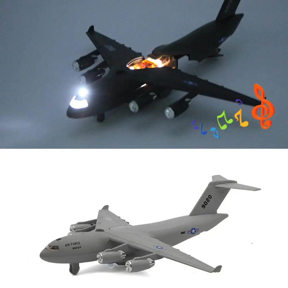 

Alloy Diecast C17 Transport Plane Hercules Simulation Pull Back Light&Sound Aircraft Model Gift for Children Collection Toys