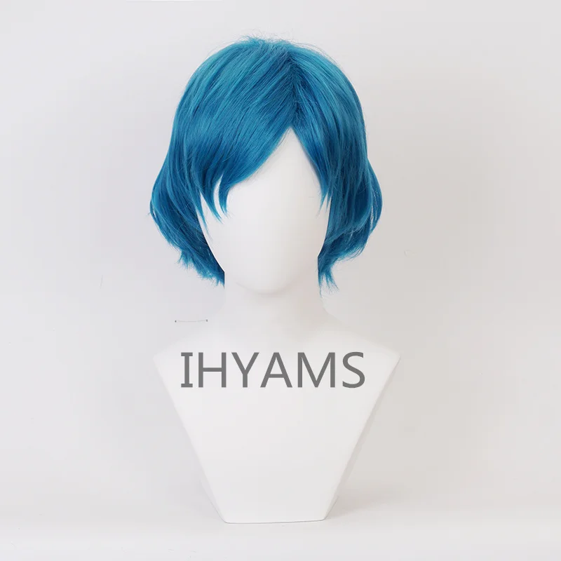 Mercury Mizuno Ami Short Styled Cyan Blue Color Heat Resistant Synthetic Hair Cosplay Costume Wig + Wig Cap