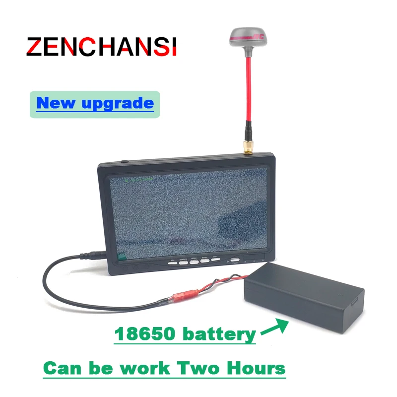 

5.8G 48CH 7 inch TN HD 1024*600 TFT LCD Screen fpv monitor support DC7-16V battery with 5.8GHz Fatshark Pagoda antenna for RC