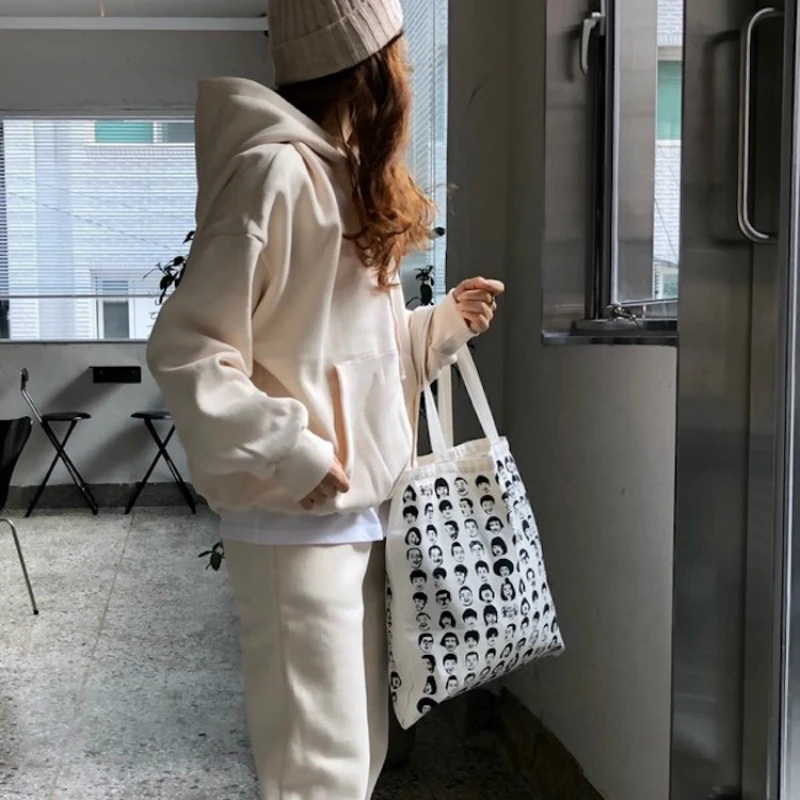 Snordic 2020ฤดูใบไม้ร่วงฤดูหนาวขนแกะ Hoodies 2ชิ้นชุดสตรีชุดลำลอง Tracksuits Jogger กางเกงหนาเสื้อผ้า