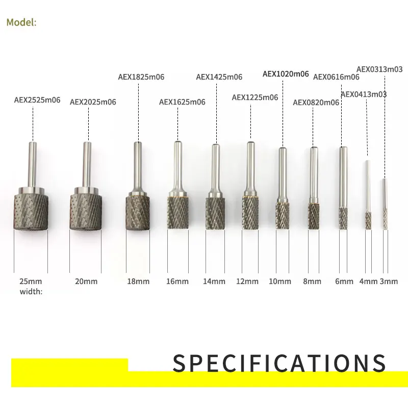 Tungsten Steel Rotary File 1pcs Boule Slot with Blade on The Top Carbide Alloy Cylindrical Milling Cutter Column Type 3-16mm