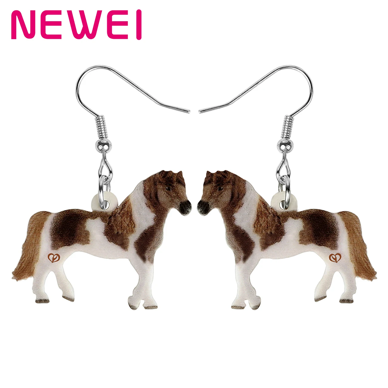 Bonsny Acrylic Standing Cute Horse Earrings Lightweight Animal Dangle Drop Jewelry For Women Girls Kids Novelty Gift Decoration