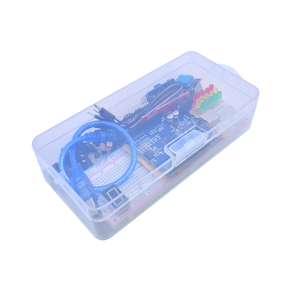 Starter Kit for Arduino Uno R3 Breadboard Basic simple learning kit, sound/water level/humidity/distance detection, LED control