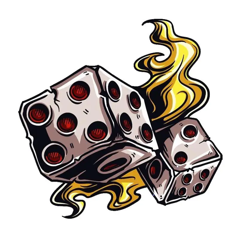 RuleMyLife 13.3CM*13.2CM Creative  Dice Vegas Gambling Decal PVC Motorcycle Car Decal  11-00813