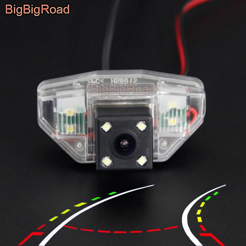 

BigBigRoad Car Intelligent Dynamic Trajectory Tracks Rear View CCD Camera For Honda CRV 2007 - 2010 New Fit Hatchback 2008-2011