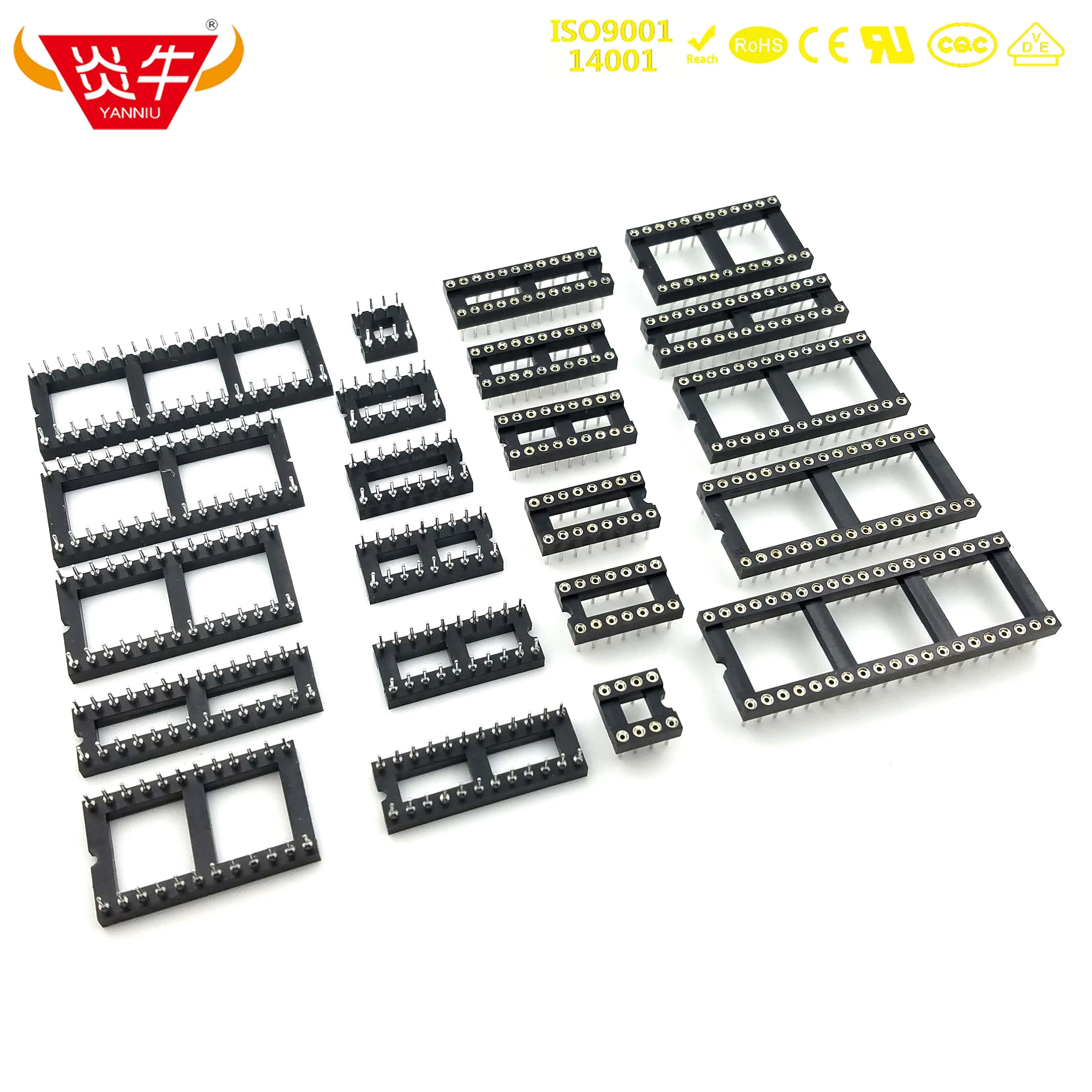 

50Pcs DIP IC SOCKET NEXTRON 2.54mm CONVENTIONAL CONNECTOR 8P 14P 16P 18P 20P 24P 28P 32P 40P Round hole IC SOCKET