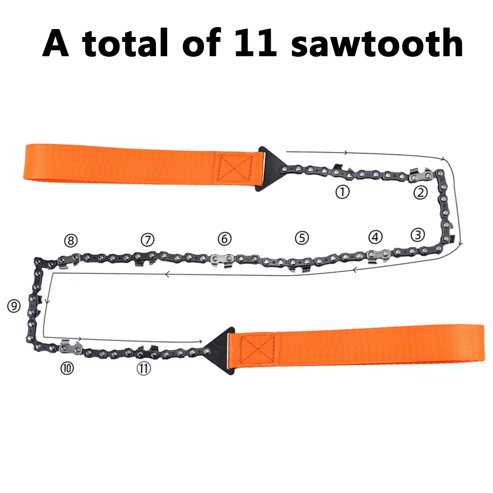 Garden Logging Survival Chain Saw Hand Zipper Saw 11 Sawtooth Outdoor Tools Emergency Camping Hiking Tool Portable