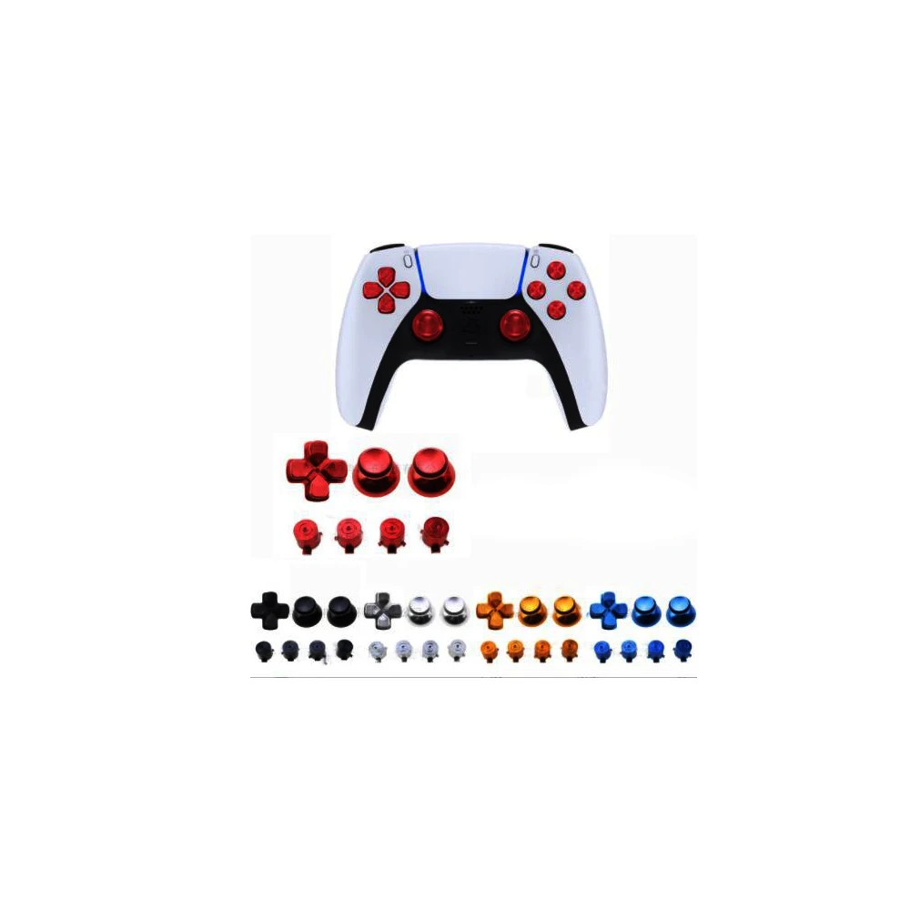 

50 PCS a lot Metal Bullet Buttons thumbstick Analog Cap Direction D-pad Set for PS5 Controller Game accessories