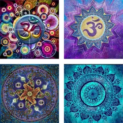 Full Drill 5d Yoga Diamond Painting OM Symbol Mandala DIY Square Rhinestones Mosaic Diamond Embroidery Cross Stitch for Hinduism