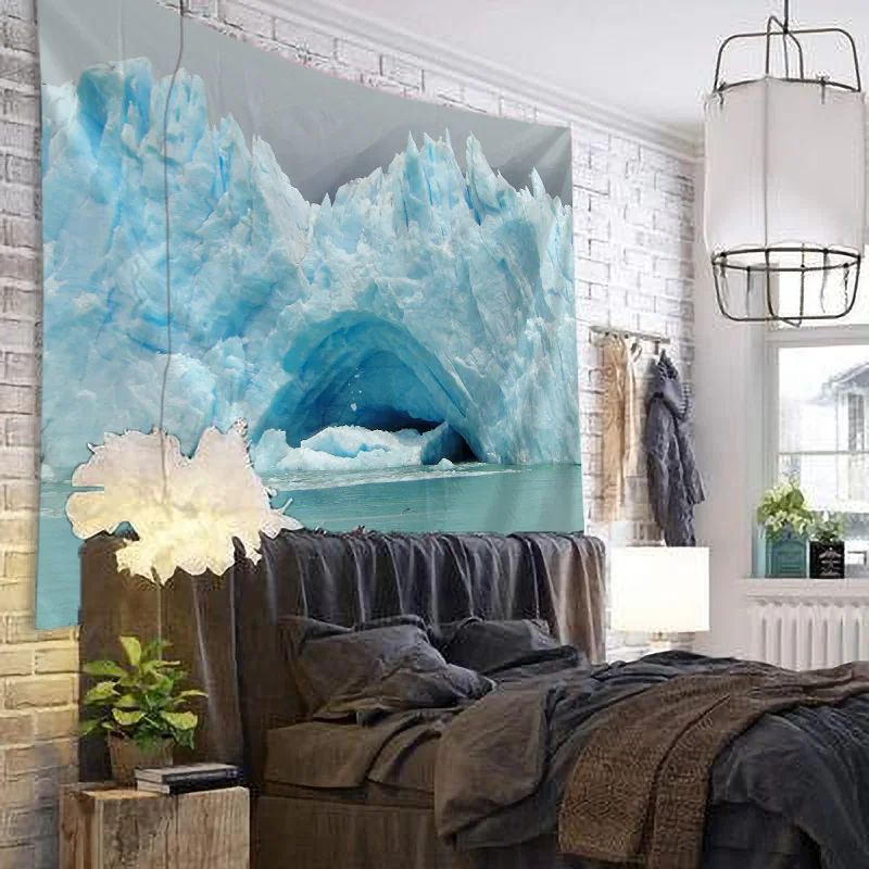 Creative Painting Hole The Door of The Iceberg Tapestry Wall Hanging Bed Spread Beach Towel Table Cloth Yoga Mat Large Size