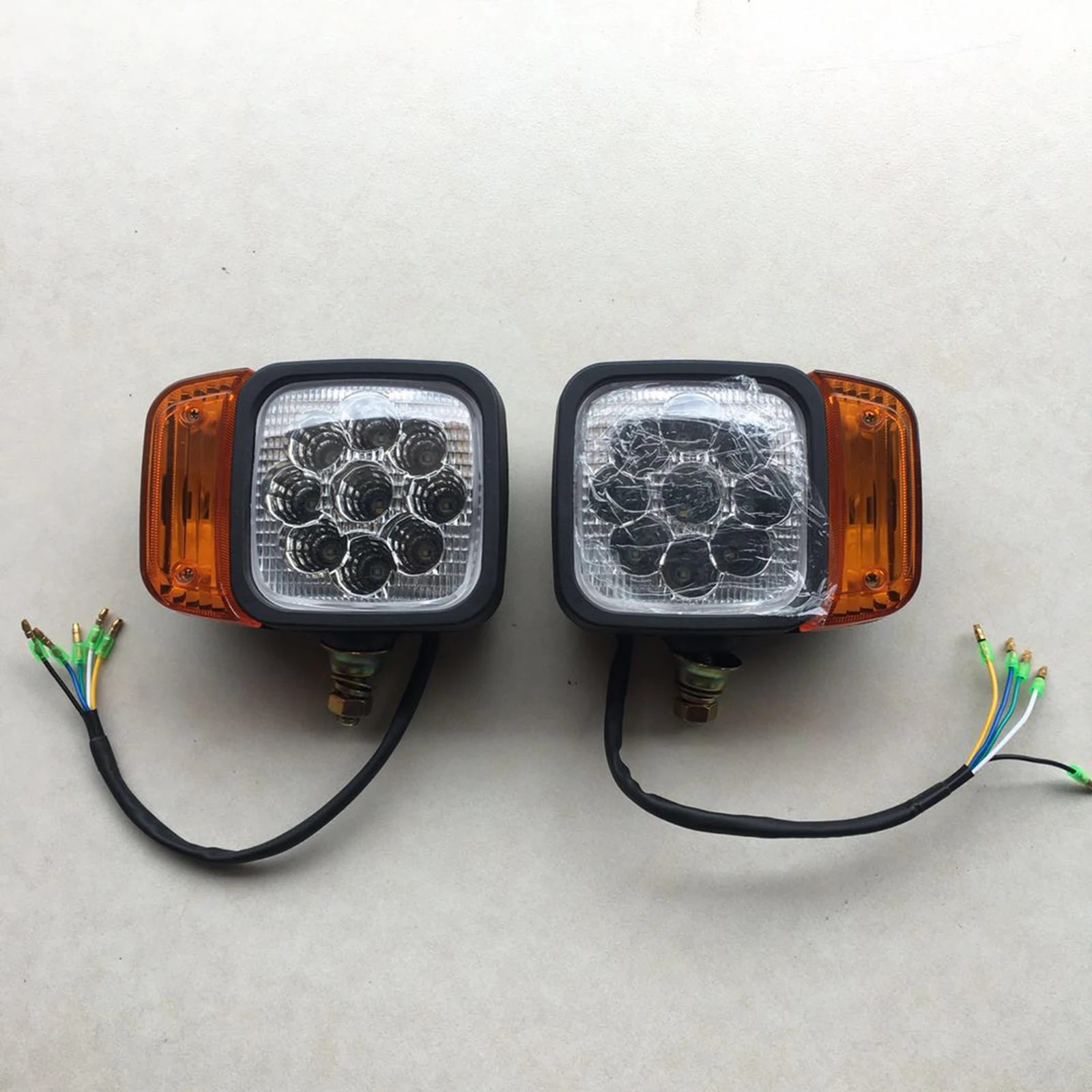 9 Beads LED Headlights 5 Line Front Turn Lights Left/Right Light for 24V Excavator Accessories