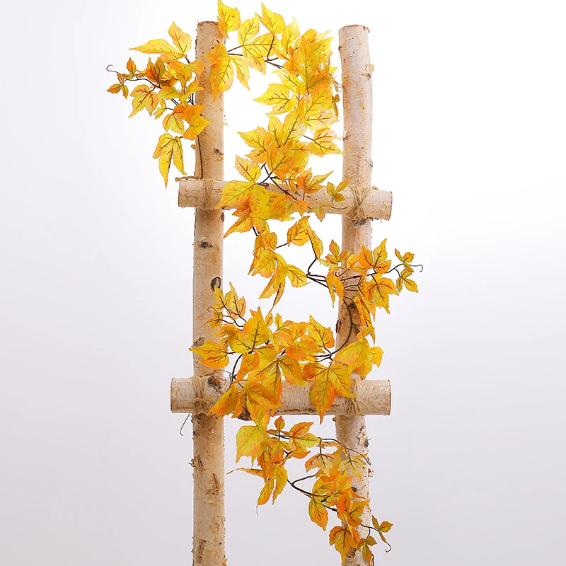 

180cm Artificial Plants Silk Maple Leaf Garland Tree Autumn Leaves Rattan Wall Hanging Vines Wedding Home Backdrop Garden Decor