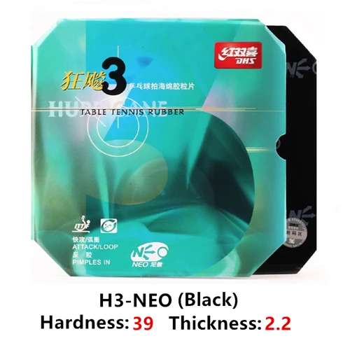 DHS Hurricane 3 Neo Tischtennisgummi Original Pips-in Hurricane-3 Neo DHS Tischtennisschwamm
