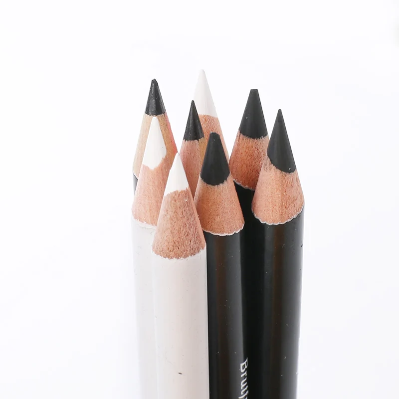 Brutfuner 12Pc Weiß & Schwarz Farbige Bleistifte Berufs Öl Farbe Bleistift Zeichnung Bleistift Set Skizze Schule Student Kunst Liefert – Detail 3