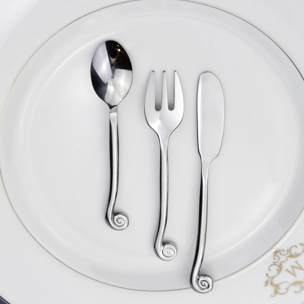 Impressive Cutlery Famous Creative Design Snail Handle Dinnerware Set Forged Process Stainless Steel Mirror Polish For Kitchen