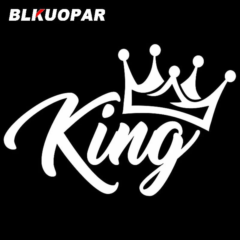 BLKUOPAR King Crown Car Sticker Personality Graphics Decal Waterproof Laptop Motorcycle Rearview Mirror Car Accessories