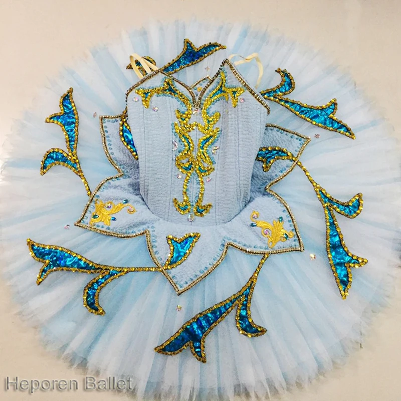 

Custom Female Sleeping Beauty Blue Bird Ballet Tutu, Adult And Children's Sequined Pancake Dress