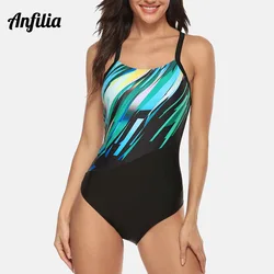 Anfilia-traje de baño deportivo de una pieza para mujer, bañador deportivo para atletas, Bikini, ropa de playa