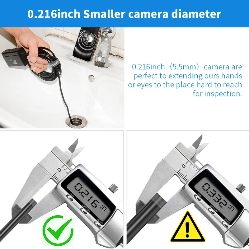 Endoscope WIFI HD Borescope Inspection Camera 5.5mm 1080P Wireless Waterproof Borescope for Android Smartphone PC IOS Endoscopi