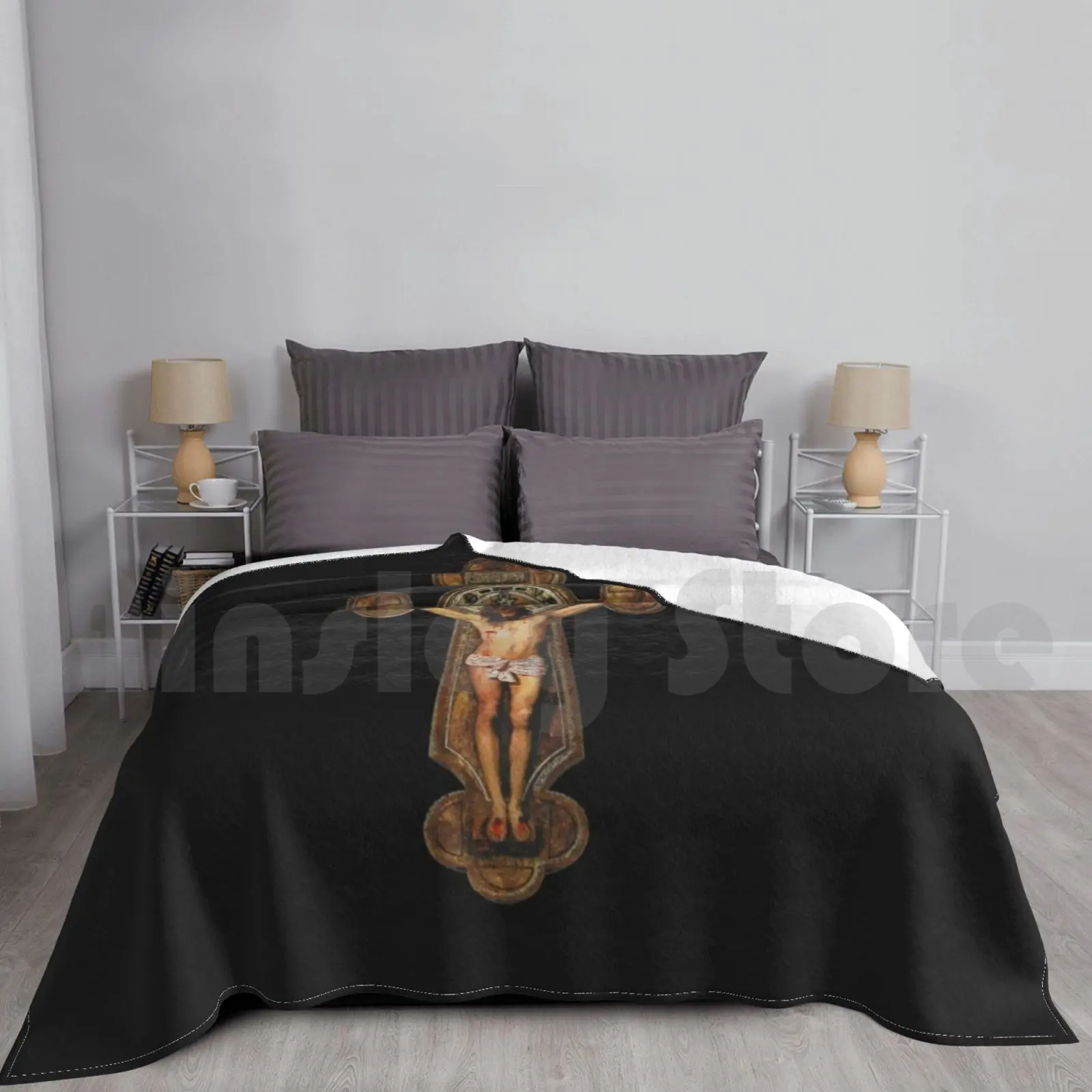 

St Benedict Crucifix Cross Jesus Passion Stations Of The Cross-Via Crucis Blanket Fashion Custom Jesus