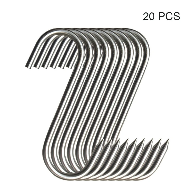20 Pcs  Steel Meat Hooks with Sharp Tip Kitchen Baking Tools