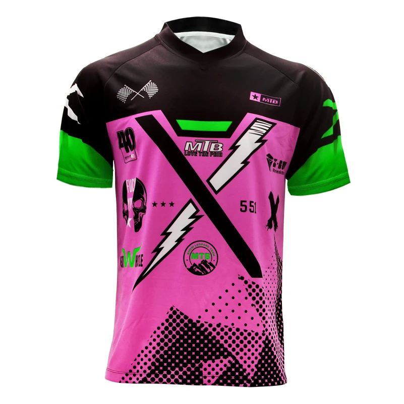 Jersey De Corrida De Motocross Para Homens, MX, DH Ciclismo, MTB, Bicicleta Off-Road, Camisa Downhill