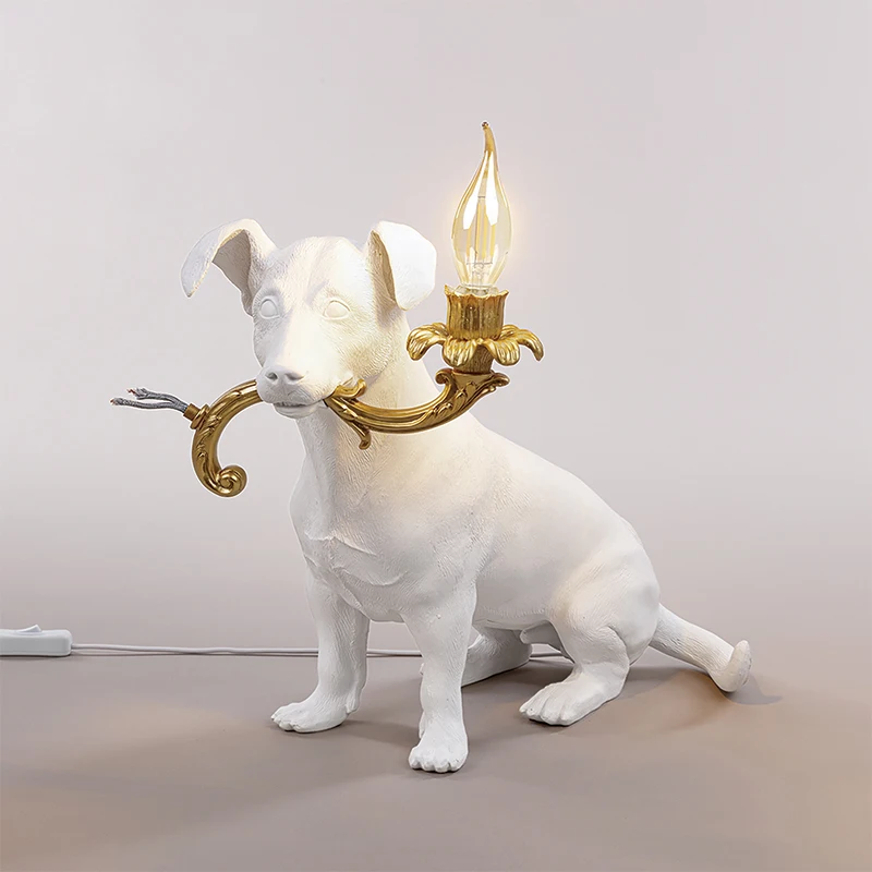 Italy RIO Puppy Table Lamps Bedroom Bedside Desk Lamp Modern Nordic Animal Dog Led Stand Light Fixtures Living Room Home Decor