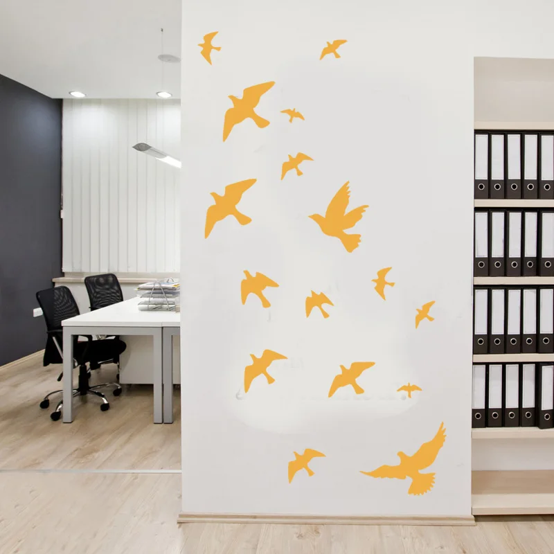 12Pcs/set Bird Wall Stickers Home Decoration For Kitchen Fridge Bathroom Kids Room Wall Decor Peel & Stick Waterpoof Vinyl Mural view 3