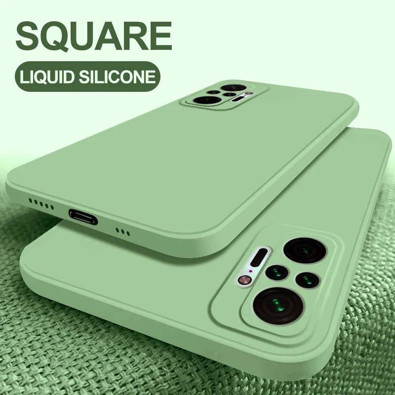 Redmi Note 10 Pro Case Square Liquid Silicone Phone Soft Cover For Xiaomi Redmi Note 10 Pro Redmi Note 10 S 10S Redmi Note10 Pro