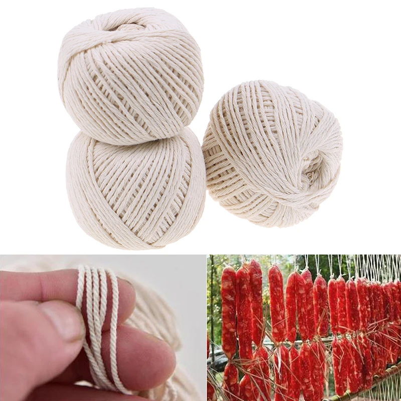 1Roll 229 feet Cooking Tools Butcher\'s Cotton Twine Meat Prep Trussing Turkey Barbecue Strings Meat Sausage Tie Rope Cord