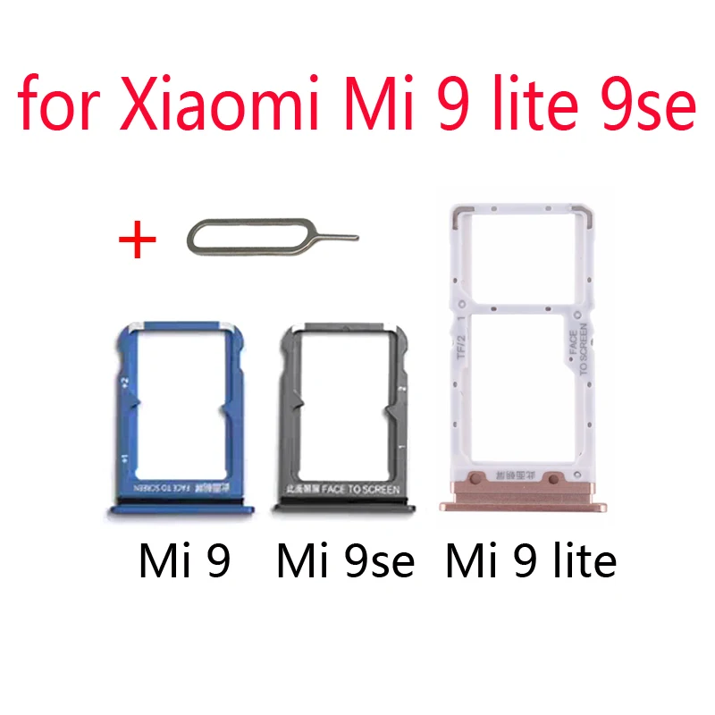 SIM Card Tray Adapter For Xiaomi Mi 9 Lite se 9se 9lite Mobile Phone Housing New Chip Micro SD SIM Card Holder Slot