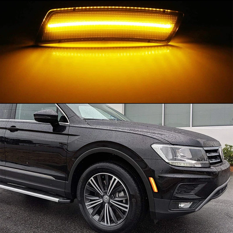 2 pezzi per Volkswagen VW Tiguan 2018-Up Beetle 2012-2019 indicatori luminosi laterali a Led anteriori completi, sostituire OEM Amber Sidemarke