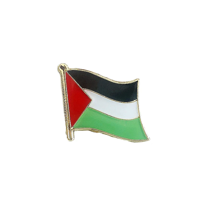 Palestine National Flag Lapel Pins Crystal Epoxy Metal Enamel Badge Paint Brooch Souvenir Suit Personality Commemorative  Gifts