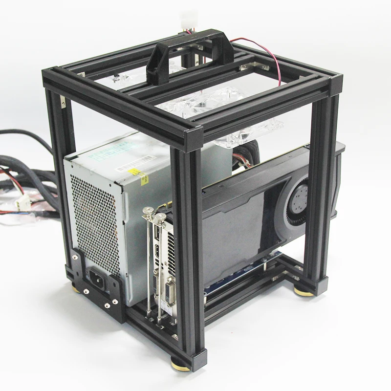 Portable external graphics card power supply holder GPU base supports 2GPU DIY cooling rack