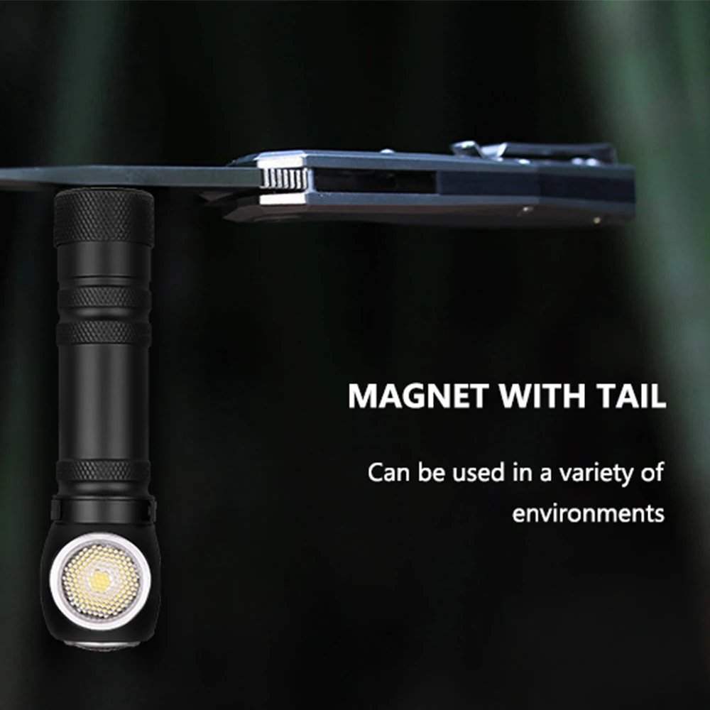 Magnetic USB Charging Flashlight XHP50 LED Flashlight Rechargeable with Built-in 18650 Battery 12 Lens Waterproof Head Torch