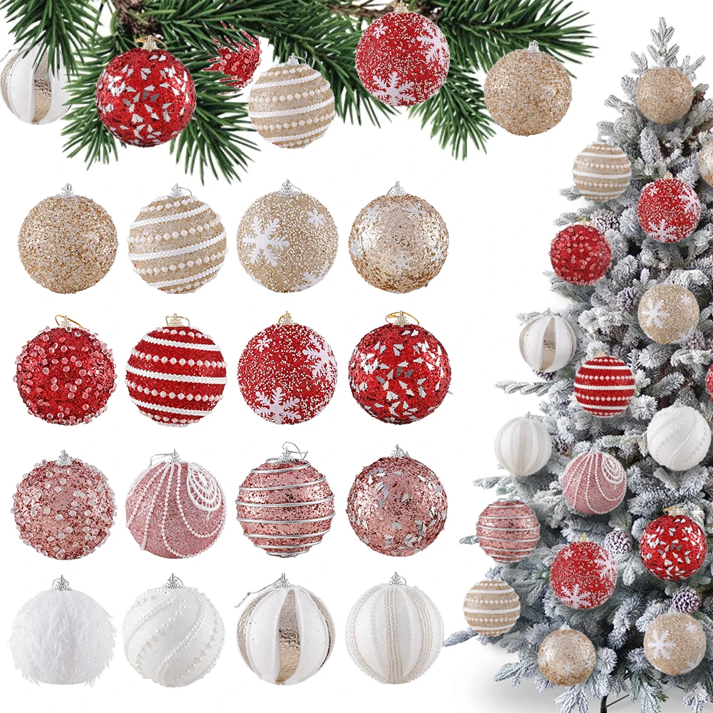 

1Pc 8CM Glitter Big Christmas Balls Christmas Tree Ornaments Balls Xmas Tree Decorations Hanging Pendants Navidad 2023 New Year