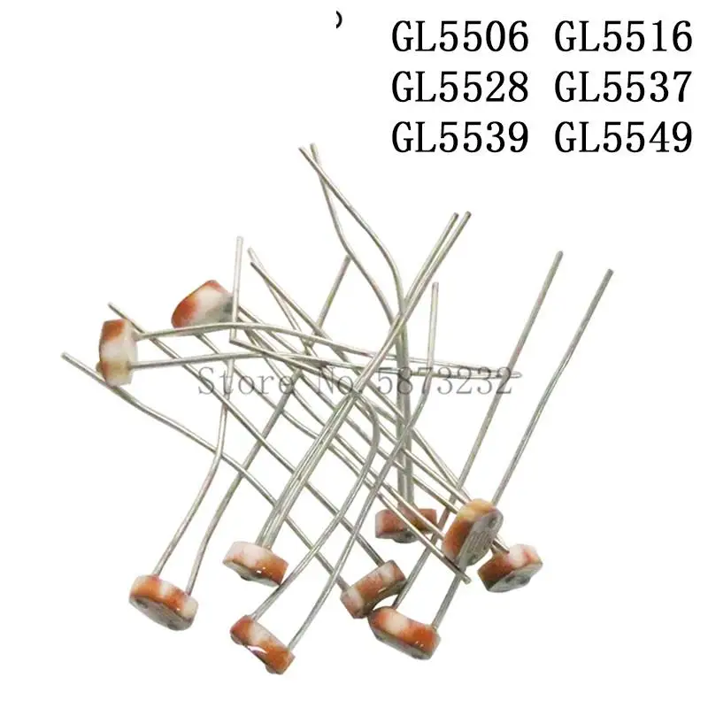 20PCS LDR Photo Light Sensitive Resistor Photoelectric Photoresistor 5528 GL5528 5537 5506 5516 5539 5549 For Arduino